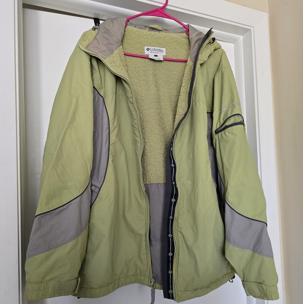 Columbia Sportswear Coat Womens Jacket Green Lined Full Zip, Size L